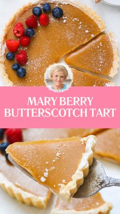 Mary Berry Butterscotch Tart Christmas Tart Recipes, Sweet Tart Recipes, Berry Tart Recipe, Mary Berry Recipes, Butterscotch Tart, Farmhouse Food, Vanilla Slice