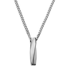 * Surgical steel construction
 * Comfortable curb links
 * Adjustable-length chain Minimalist Stainless Steel Chain Necklace For Formal Occasions, Formal Stainless Steel Necklace With Curb Chain, Formal Stainless Steel Curb Chain Necklace, Modern Sterling Silver Curb Chain Necklace, Modern Sterling Silver Necklace With Curb Chain, Modern Chain Necklace With Polished Finish For Everyday, Modern Polished Chain Necklace For Everyday, Modern Stainless Steel Pendant Chain Necklace, Modern Stainless Steel Necklace With Polished Finish