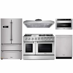 stainless steel appliances and appliance on white background