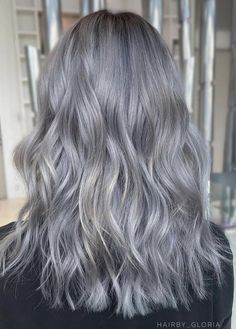 Smokey Ash Hair, Smoky Grey Hair, Ashy Gray Hair, Ash Gray Balayage, Ash Grey Hair Color, Shades Of Gray Hair, Ash Gray Hair, Grey Hair Color Ideas, Ash Gray Hair Color