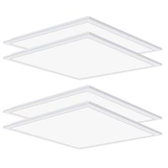 two square ceiling lights are shown in white