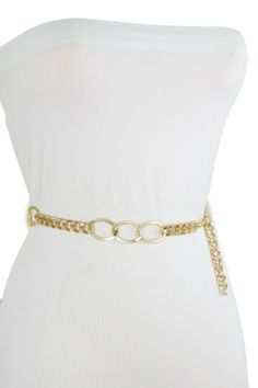 Trendy Fashion Unique, Chic Jewelry Accessory Belt Style : Fashion / Hot Fancy / Elegant Dressy / Waist / Hip / High Waist / Popular / Premium Material: Metal Chain Links Waistband Color : GoldAdjustable Can Fit Size Medium - XLWaist Size: About 30"- 45""Belt Width : About 1" WidthOccasion: Party, Prom, Wedding, Bridal, Office, Cocktail, Gift, Christmas, This Is A Very Beautiful Fashionable Luxury Divas Belt.Chic And Unique That Can Add A Lot For Any OutfitGreat Christmas And Holidays Gift - Coo Bridal Office, Accessory Belt, Fashion Unique, Belt Style, Chain Links, Metal Chain Link, Chic Jewelry, Prom Wedding, Gift Christmas