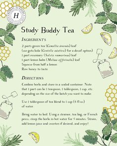 a recipe for the study buddy tea