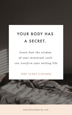 a bed with the text your body has a secret