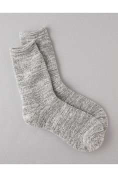 Ribbed cuff Slipper Socks, Crew Socks, American Eagle Outfitters, Women's Jeans, American Eagle, Slippers, Women Jeans, Socks, Cuff