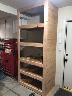 the shelves are made out of plywood boards