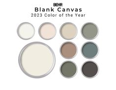 the color scheme for blank canvass is shown in various colors and sizes, including white