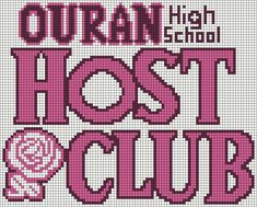 a cross stitch pattern with the words,'ouran high school host club '