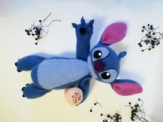 Toy knitting patterns - Knit an adorable blue toy based on Lilu and Stitch Knitting pattern by Mam Disney Stitch Toy Knitting Pattern Dk, Lilo And Stitch Knitting Pattern, Toy Knitting Patterns, Stitch Knitting Pattern, Animal Knitting, Stitch Toy, Animal Knitting Patterns, Knitting Patterns Toys, Pattern Knitting