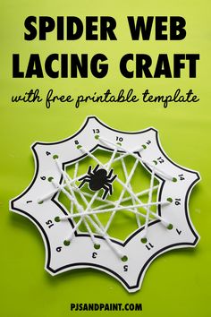 spider web lacing craft with free printable template