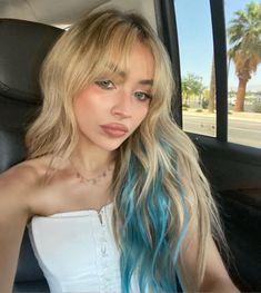 Blonde And Blue Hair, Carpenter Aesthetic, Pop Girlies, Pop Princess, Teal Hair, Some Nights, Hair Streaks, My Bad, Bad Luck