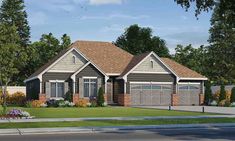 this is an artist's rendering of these craftsman - style home plans