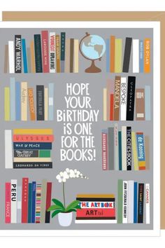 a birthday card with books on it