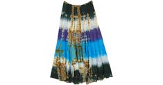 Tie Dye Bohemian Skirt, Bohemian Multicolor Skirt With Elastic Waistband, Casual Tie-dye Beach Skirt, Bohemian Tie-dye Spring Maxi Skirt, Hippie Tie-dye Skirt For Beach, Hippie Tie-dye Skirt For The Beach, Casual Tie Dye Skirt For The Beach, Casual Tie Dye Beach Skirt, Bohemian Multicolor Skirted Bottoms