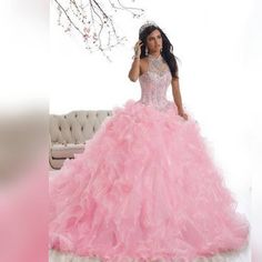 Luxury Pink Ruffled Quinceanera Dress, Luxury Ruffled Ball Gown For Sweet 16, Pink Quinceanera Dresses, Dresses Ruffles, Pink Quinceanera, Quinceanera Collection, Pretty Quinceanera Dresses, Quinceanera Party, Quinceanera Dress