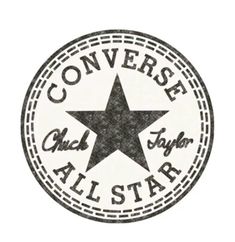 the converse all star logo is shown in black and white