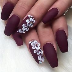 Sunflower Nail Art, 3d Nail Art Designs, Colorful Nail Art, Purple Nail, Best Nail Art Designs, Nail Art Wedding