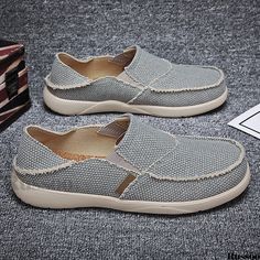 Russoo - Mens Comfortable Slip-On Loafers: Classic Moccasin Style Casual Slip-on Closed Toe Loafers, Casual Slip-on Moccasins With Rubber Sole, Casual Slip-on Boat Shoes With Rubber Sole, Casual Slip-on Boat Shoes With Round Toe, Casual Boat Shoes With Round Toe For Summer, Casual Slip-on Summer Boat Shoes, Casual Flat Boat Shoes For Summer, Casual Summer Boat Shoes With Round Toe, Casual Slip-on Low-top Moccasins