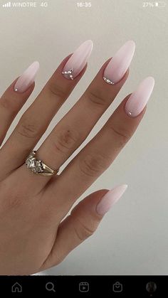 2022 Nails, Classy Acrylic Nails, Almond Acrylic Nails, Bride Nails, Bridal Nails