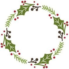 a christmas wreath with holly and berries