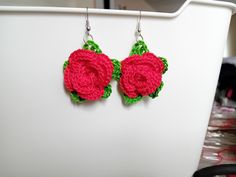 Pink earrings Entirely made by hand Single models French made In cotton Handmade Casual Flower Earrings, Casual Handmade Flower Earrings For Gift, Handmade Casual Pink Earrings, Handmade Casual Earrings For Gift, Handmade Green Flower Earrings For Everyday, Handmade Red Casual Earrings, Everyday Handmade Green Flower Earrings, Handmade Casual Drop Earrings, Handmade Casual Red Earrings