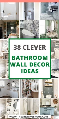 bathroom wall decor ideas with the title above it