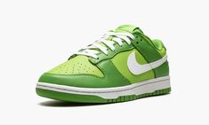 The Nike Dunk Low “Chlorophyll” is a bright take on the classic basketball shoe turned casual favorite.  This sneaker features a Vivid Green leather base paired with a darker shade of green leather that Nike has dubbed Chlorophyll.  White provides contrast on the laces, side Swooshes, and rubber midsole.  A perforated toe box offers breathability.  Release date: July 8, 2022 Green High-top Sneakers For Light Sports With Rubber Sole, Green Basketball Shoes With Rubber Sole For Streetwear, Green Basketball Shoes For Streetwear, Green Basketball Shoes With Boost Midsole For Streetwear, Green High-top Sneakers With Contrast Sole For Streetwear, Green Leather Basketball Shoes For Streetwear, Green Custom Sneakers With Contrast Sole For Streetwear, Green Sneakers With Rubber Sole For Streetwear, Green Sporty Basketball Shoes For Streetwear