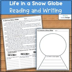 a snow globe reading and writing activity with the words life in a snow globe on it