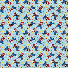 an image of mario kart pattern on a blue background with yellow and red circles