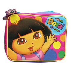 Come on, vamonos! ; Dora the Explorer lunch bag; Insulation helps to keep contents warm or cool; Great for young fans of Dora the Explorer; Officially licensed product; Measures 8in (20cm) tall and 10in (25.5cm) wide Color: Purple. Cartoon Style Multicolor Rectangular Bag, Character Bags For Back To School, Character Rectangular Bags For Back To School, Back To School Character Bag With Rectangular Shape, Back To School Character Bag Rectangular, Cute Multicolor Lunch Bag For Back To School, Barbie Stuff, Dora The Explorer, Lunch Bag