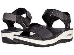 SKECHERS Arch Fit Sunshine - Quarter Strap - Women's Shoes : Black : Appreciate the support and sunny style of the SKECHERS Arch Fit Sunshine - Quarter Strap. Endless adventures await in this super stylish sandal as it has materials that maximize comfort and give great support for all day wear. They pair well against outside elements so stride in confidence and style. Contoured footbed helps mold foot to reduce shock and increase weight dispersion. Front slide and ankle strap with adjustable hoo Summer Closed-toe Sport Sandals With Arch Support, Summer Sandals With Arch Support, Medium Width, Beach T-strap Sandals With Arch Support, Beach Footbed Sandals With Arch Support And T-strap, Adjustable T-strap Sandals With Arch Support For Beach, Skechers Sandals, Colored Sandals, Stylish Sandals, Black Shoes Women