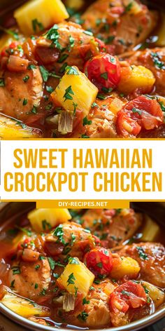 this sweet and sour hawaiian crockpot chicken recipe is the perfect way to use up those leftovers