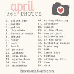 the printable list for an upcoming photo shoot with text that reads,'spring photos '