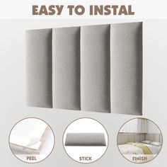 the easy to install fabric roller is shown with instructions for how to use it and how to