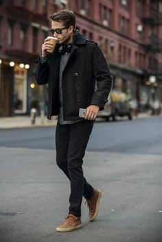 street-fashion-is-everything: Street Fashion Oh hello there Trendy Fall Fashion, Fall Fashion Coats, Chelsea Handler, Hipster Man, Men Street, Mens Winter Fashion, Mens Fall, Fashion Streetwear, 가을 패션