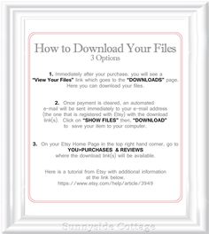 a white frame with the words how to download your files in it and an image of a