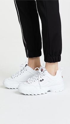 Cute Shoes For School, Fila Outfit, Fila Disruptor Ii, Chunky Platform Sneakers, Shoes For School, Fila Disruptor, Camo Shoes, Fila Disruptors, Chic Sneakers