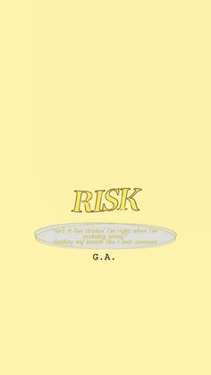 a yellow book cover with the words risk on it