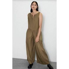 Zara Womens Poplin Jumpsuit Xs Brown Wide-Leg Sleeveless V-Neck 6895/257 New With Tags Down The Back - 19.5" Pit To Pit - 16" Inseam - 29.5" Sleeveless Khaki Jumpsuits And Rompers For Spring, Khaki Sleeveless Jumpsuits And Rompers For Workwear, Sleeveless Khaki Jumpsuits For Work, Khaki Sleeveless Jumpsuits For Work, Casual Jumpsuits And Rompers By Zara, Sleeveless Relaxed Fit Jumpsuits For Daywear, Burnt Orange Jumpsuit, Spring Jumpsuits, Burgundy Jumpsuit