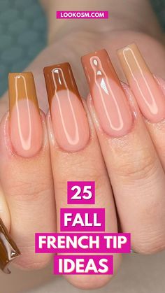 Elevate your autumn style with these 25 stunning fall French tip ideas! From classic white tips to cozy, warm tones, find the perfect look for the season. Click the pin for more and follow us for daily nail inspiration! #FallFrenchTips #NailDesigns #AutumnManicure #FrenchTips #NailInspo November Nails Fall French Tip, French Tip Nails For September, Gel Polish Nail Designs French Tip, Fall Season Nails French Tip, Fall Colors French Tip Nails, Autumn Color French Tip Nails, French Tips Fall Colors, Autumn Nail Tips, Soft Gel French Tip