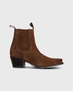 Short Cowboy Boot in Brown Suede | Shop Ann Mashburn Travel Socks, Short Cowboy Boots, Ann Mashburn, Rodeo Queen, Buckle Shoes, Brown Ankle Boots, Crossbody Wallet, Cowboy Boot, Boots And Sneakers