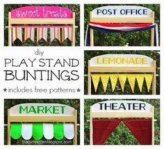 the diy play stand buntings includes free patterns