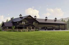 an artist's rendering of a large barn style home