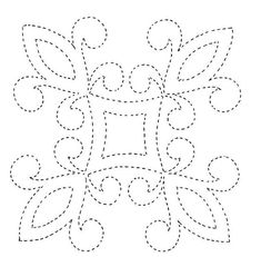 a square shaped pattern with leaves on the top and bottom, as well as an outline for