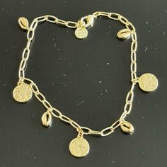 7” Charm Bracelet. Never Worn. Charms Are Earths To Represent The Avid Traveler. Jewelry Pura Vida, Pura Vida Jewelry, Gold Charm Bracelet, Gold Charm, Womens Jewelry Bracelets, Charms, Charm Bracelet, Women Jewelry, Bracelet