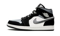 The Air Jordan 1 Mid SE “Satin” is a premium colorway of one of Michael Jordan’s most iconic shoes.  Reminiscent of the Aleali May x Air Jordan 1 High of 2017, the “Satin” Air Jordan 1 Mid features a grey satin finish to the perforated toe and ankle collar.  A white leather base on the mid-panel contrasts the black nubuck overlays on the forefoot and heel.  An embroidered Smoke Grey Swoosh is included for a premium touch, while a white Wings logo covers the collar.  Completing the neutral-based Aleali May, 70s Converse, Nike X Travis Scott, Ugg Ultra Mini, Converse Run Star Hike, Converse Run, Air Jordan 1 Mid Se, Converse Run Star, Jordan 2