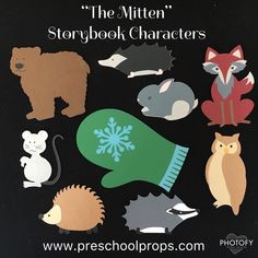 the mitten storybook characters are cut out from paper