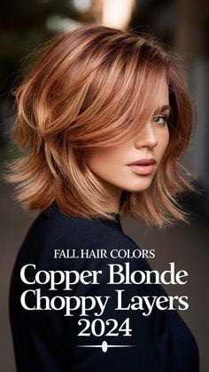 Fall Hair Trends 2024 Cuts, Blonde Highlights With Copper Lowlights, Pale Copper Hair, Fall Hair Trends 2024 Blonde, Short Copper Bob, Fall Hair Color Trends For Blondes, Blonde Copper Hair, Fall Hair Trends 2024