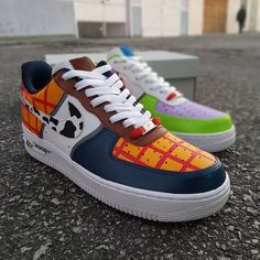 Toy Story Nike Air Force 1 Woody Buzz Disney Pixar Custom | Etsy Painted Shoes Diy, Diy Sneakers, Basket Style, All Nike Shoes