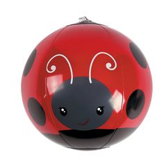 a red and black ladybug ornament on a white background